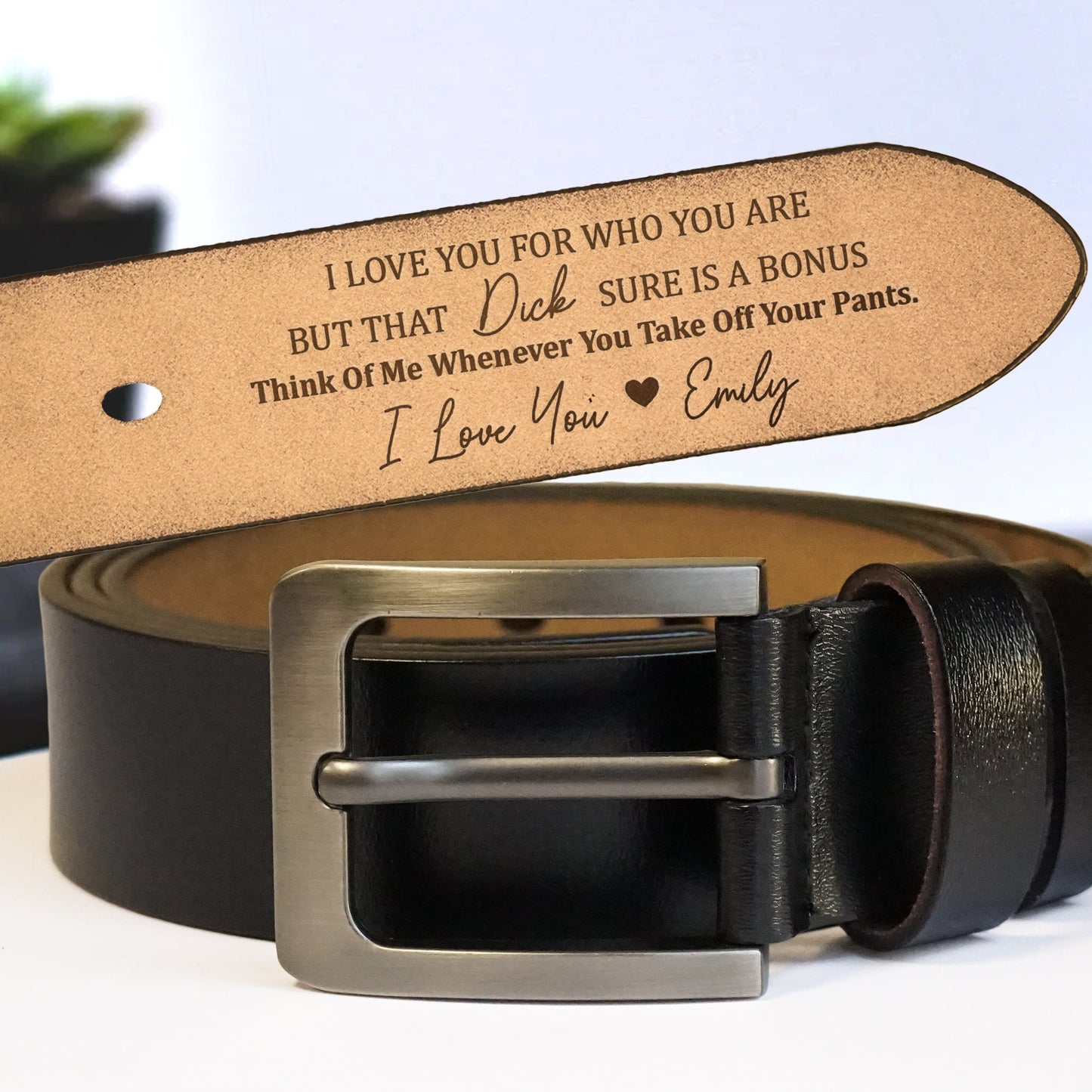 Funny Handmade Belt Gift For Husband, Custom Engraved Leather Belt Grooms Men, Father's Day Gift, Genuine Leather, Anniversary Gift