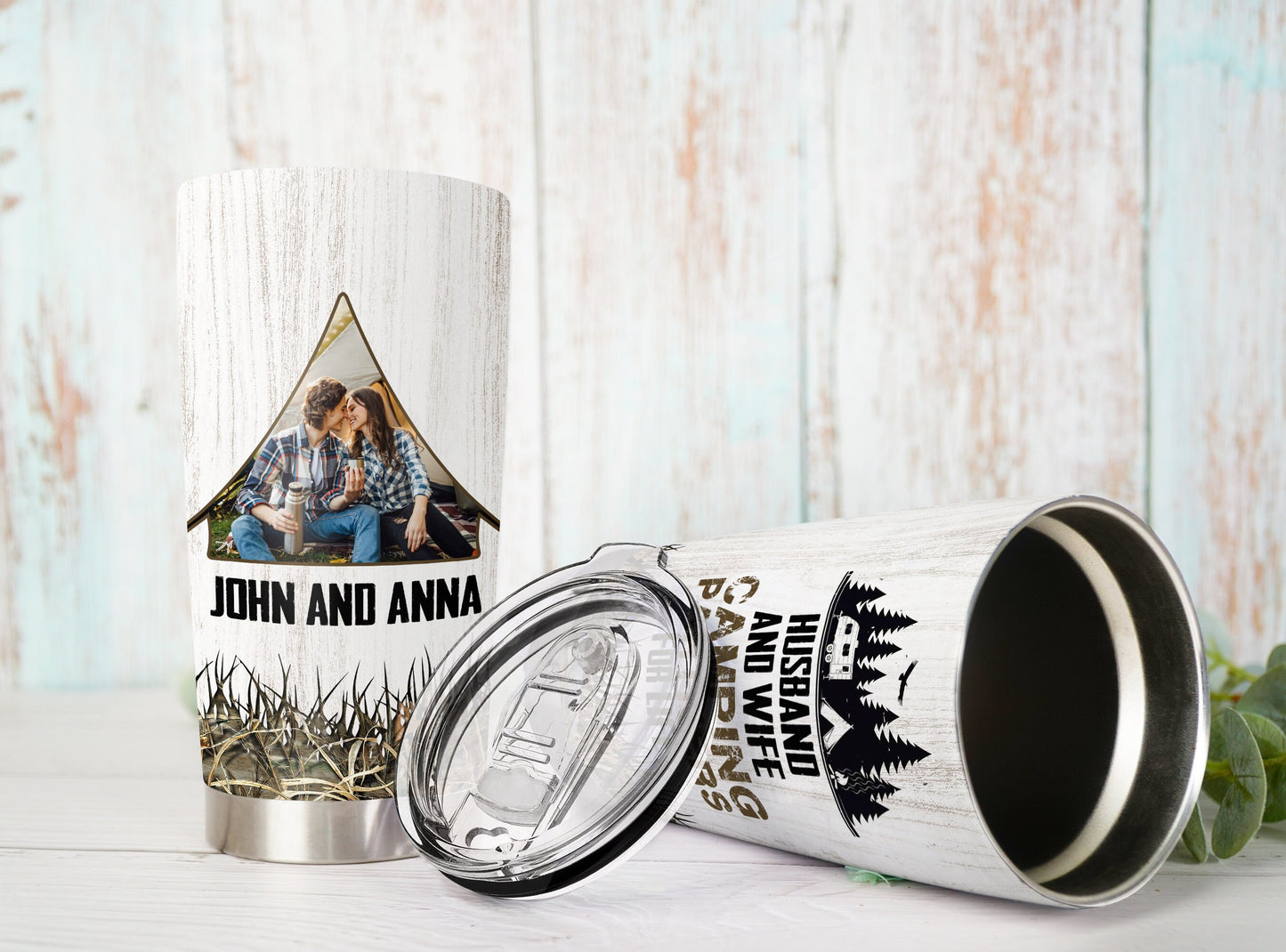 Personalized Husband And Wife Camping Partner For Life Tumbler - Gift for Camp Husband and Wife