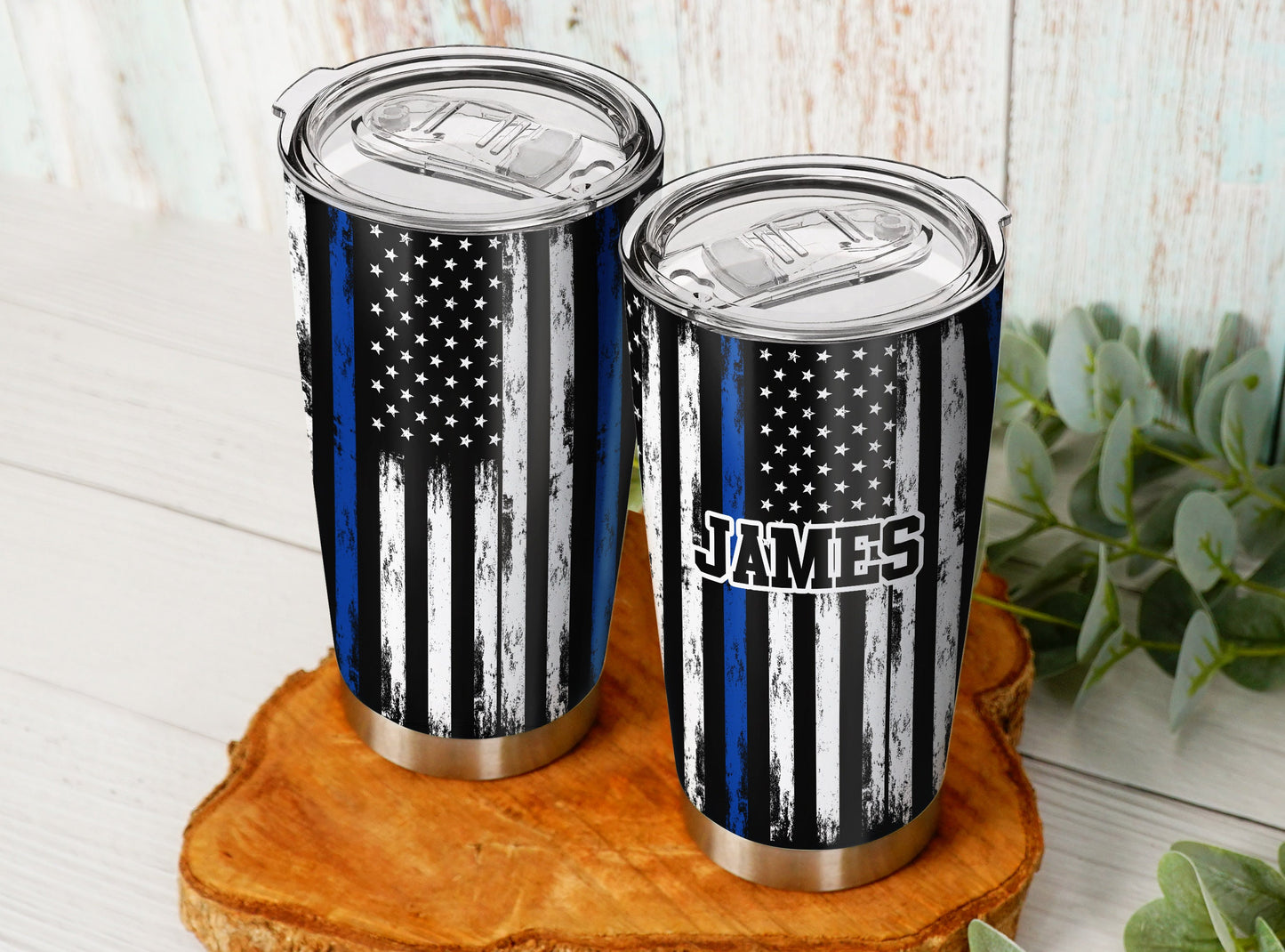 Custom Name American Flag Tumbler - 4th of July - Independence Day Gifts