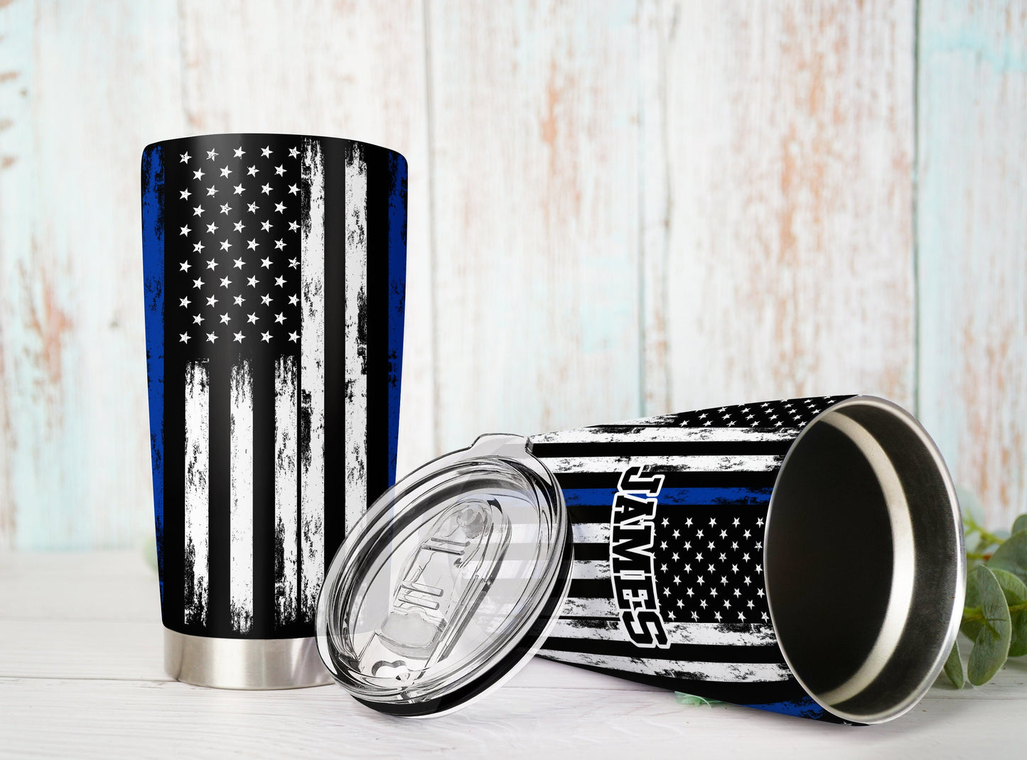 Custom Name American Flag Tumbler - 4th of July - Independence Day Gifts