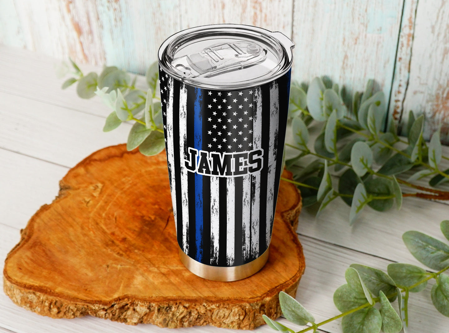 Custom Name American Flag Tumbler - 4th of July - Independence Day Gifts