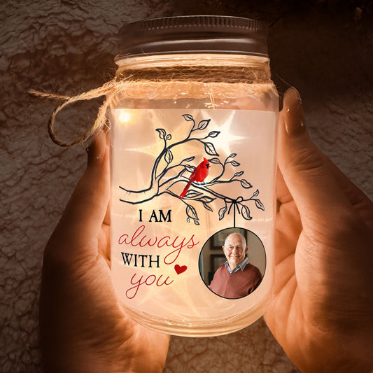 Personalized Mason Jar Photo Light Memorial Gifts for Family Members, Sympathy Gift for Loss Dad Loss Mom, Bereavement Gift, Pet Loss